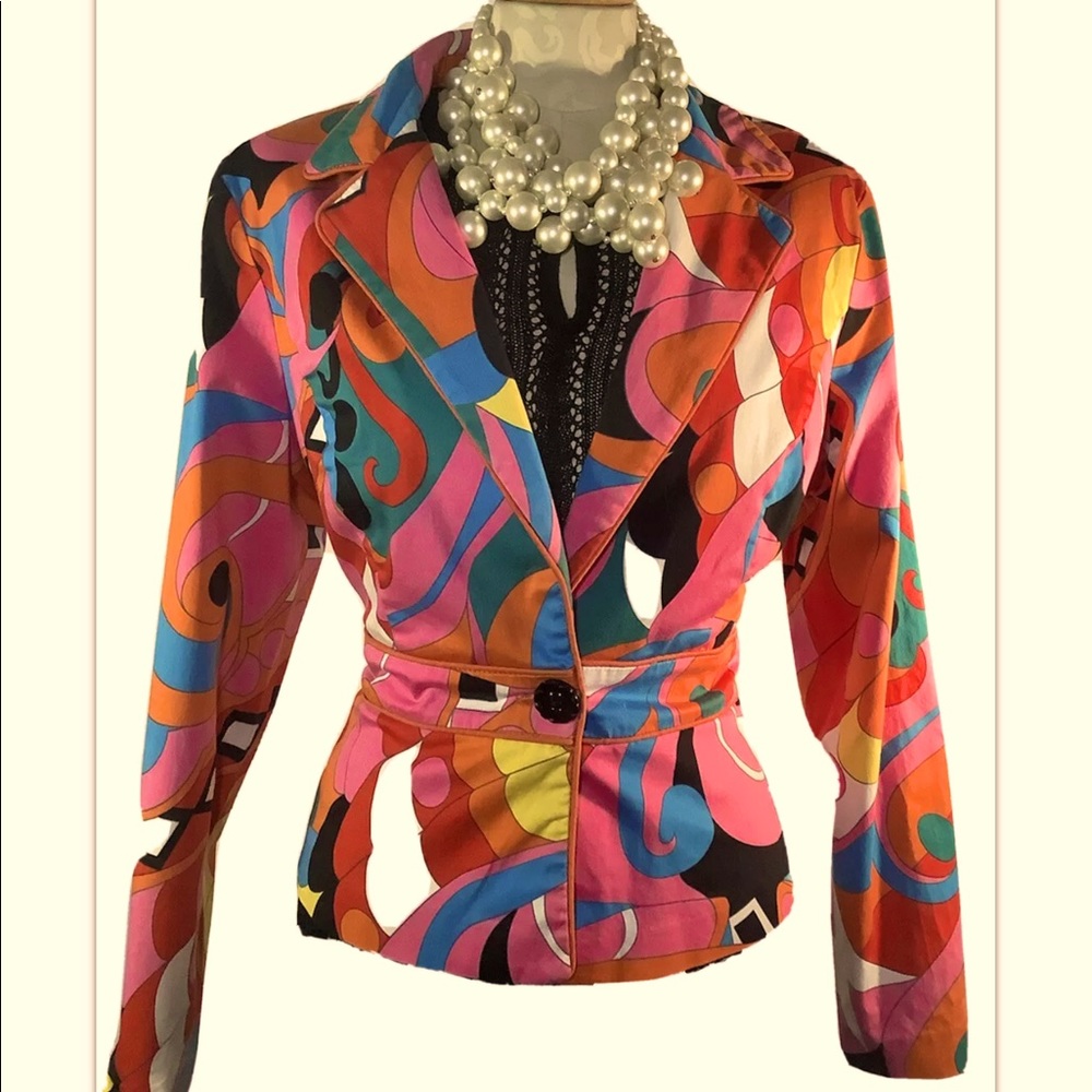Kemp Does Pucci. Mod 80s Multi Wild Jacket M Rare
